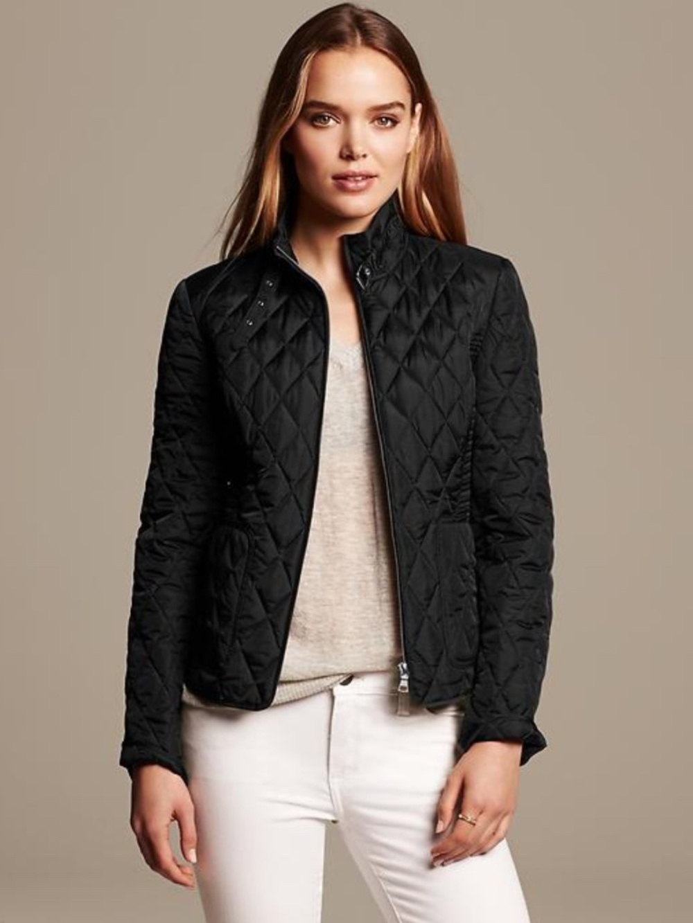 Banana Republic Black Quilted Jacket M